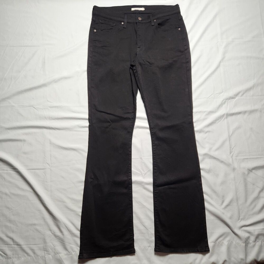 Levi's Womens 31 Classic Bootcut Mid Rise Jeans Black 34x33